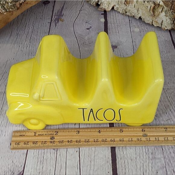 Rae Dunn TACOS Yellow Truck Taco Holder - Picture 6 of 6